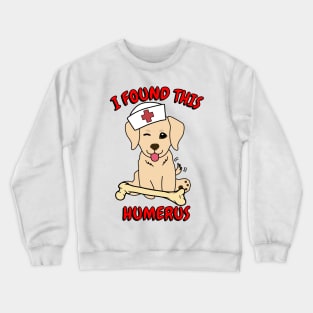 Funny golden retriever tells a lame joke Crewneck Sweatshirt